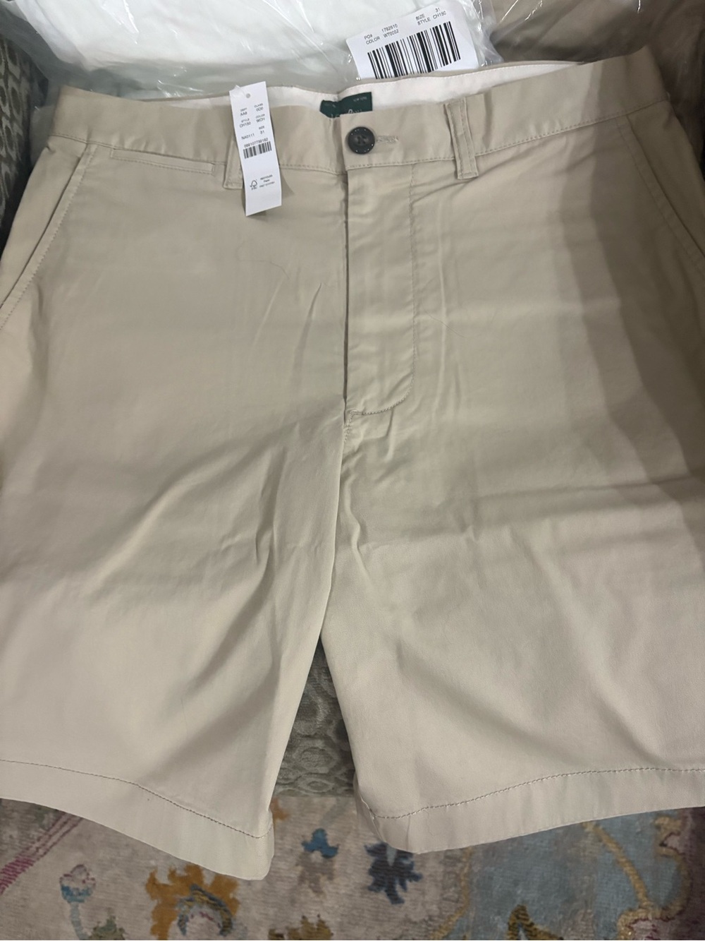 NWT J.Crew Stretch Chino Shorts Men’s 31 Khaki 9” Inseam Classic Fit NEW